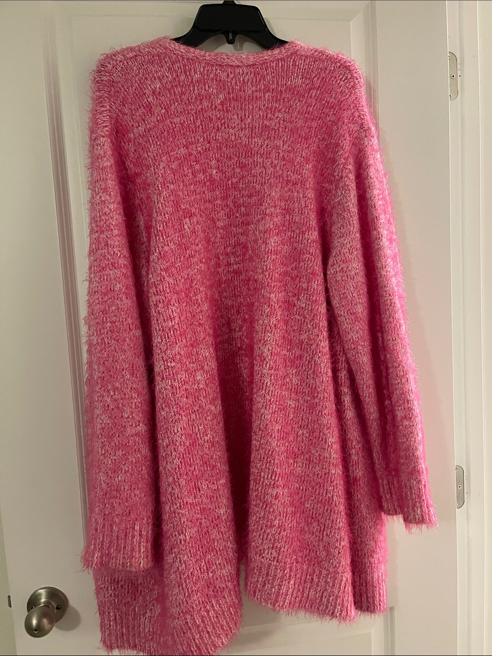 Lane Bryant Fuchsia Open-Front Fuzzy Cardigan - Picture 2 of 4